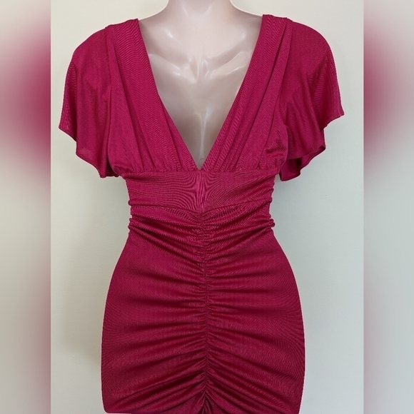 MARCIANO hot pink ruched dress xs - Picture 6 of 9
